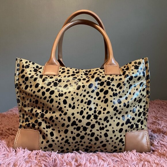 Tory Burch Tan Leopard Cheetah Tote Handbag - Picture 2 of 8